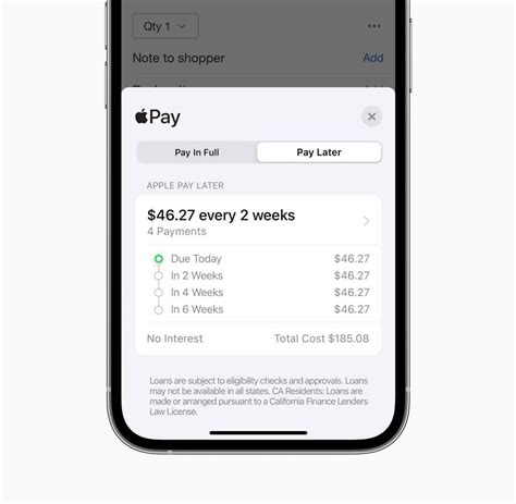 apple pay termijnen